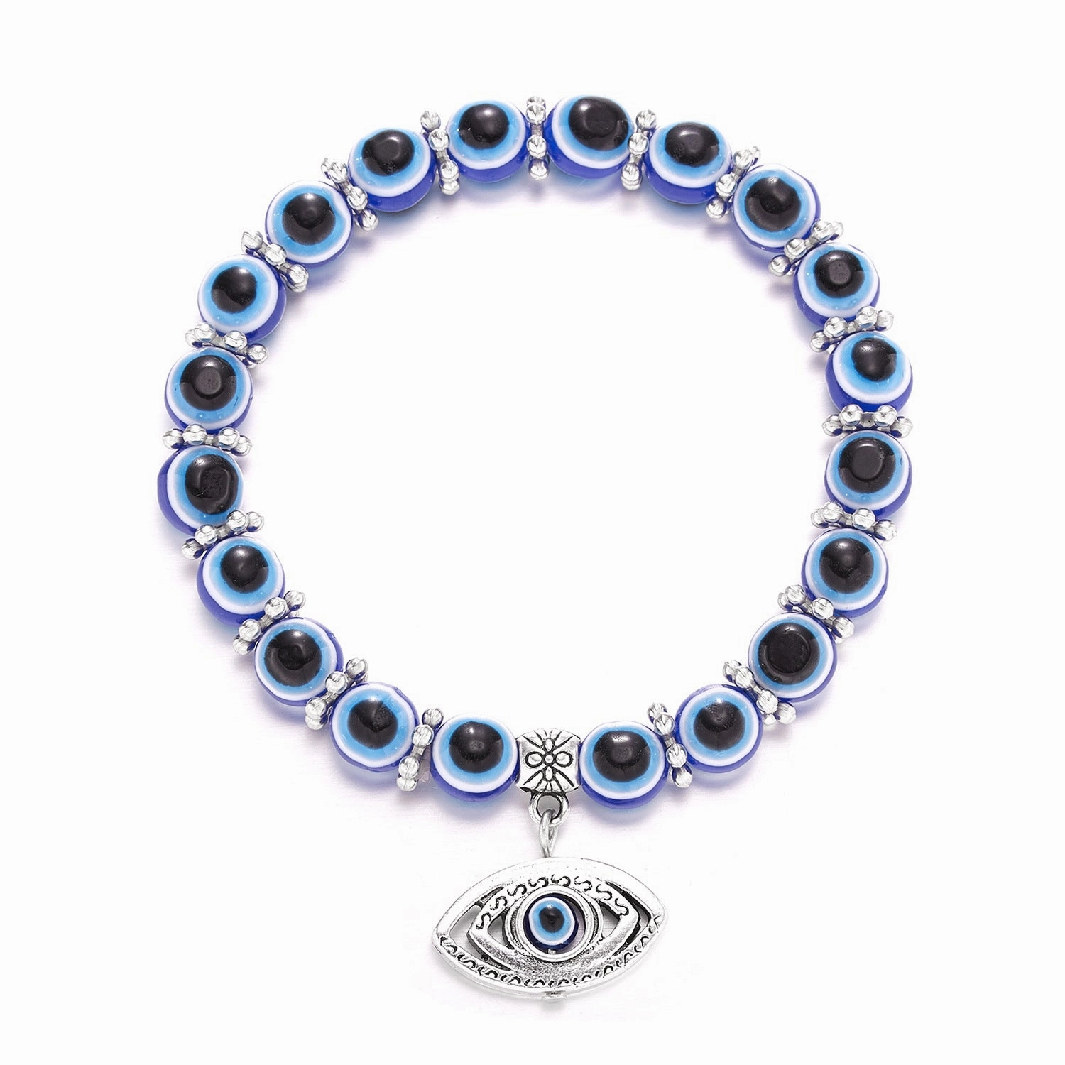 Wholesale Butterfly Hollow Devil Eyes Beaded Elastic Bracelet
