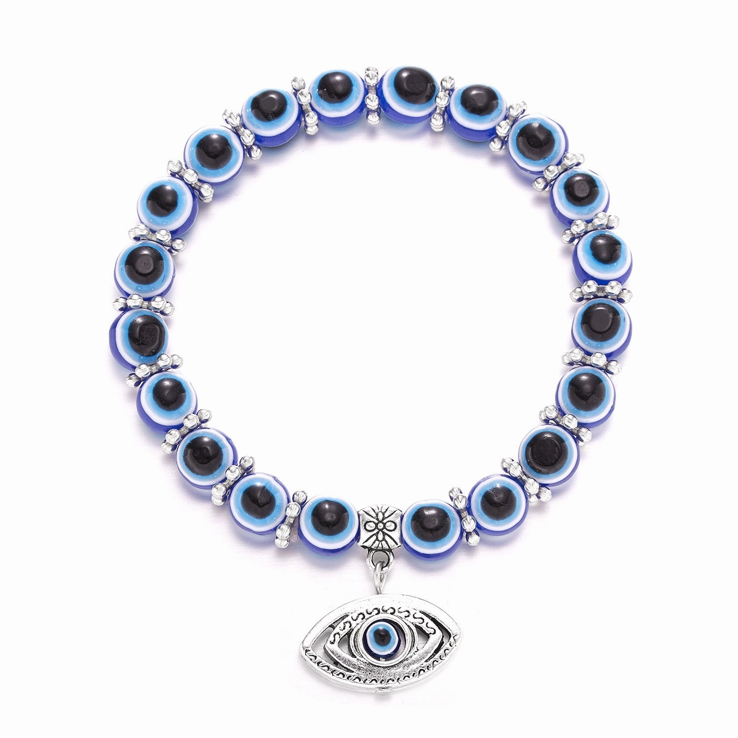 Wholesale Butterfly Hollow Devil Eyes Beaded Elastic Bracelet
