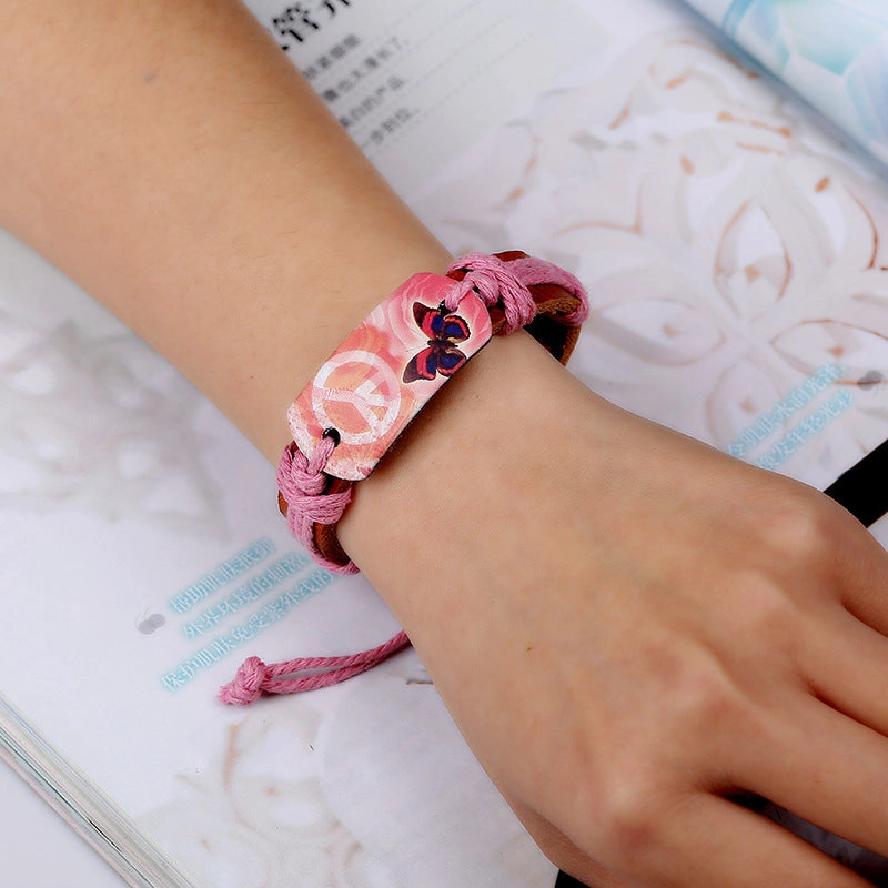 Wholesale Butterfly Leather Bracelet