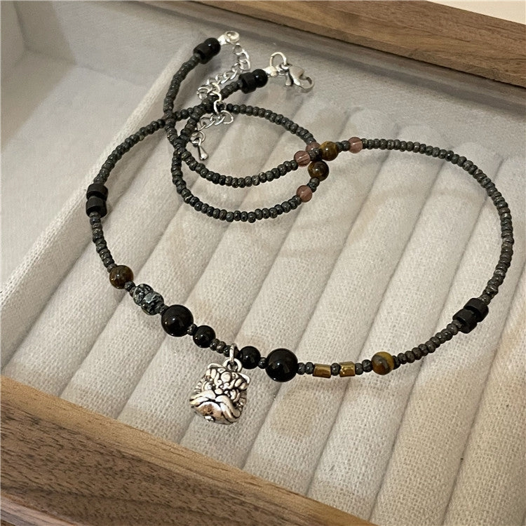 Wholesale Butterfly Natural Stone Beaded Necklaces