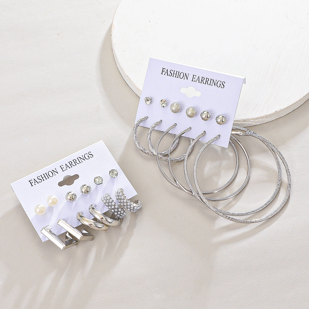 Wholesale Butterfly Pearl Alloy Earrings Set Combination
