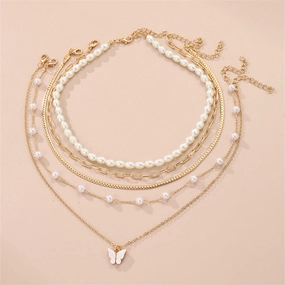 Wholesale Butterfly Pearl Necklace Set