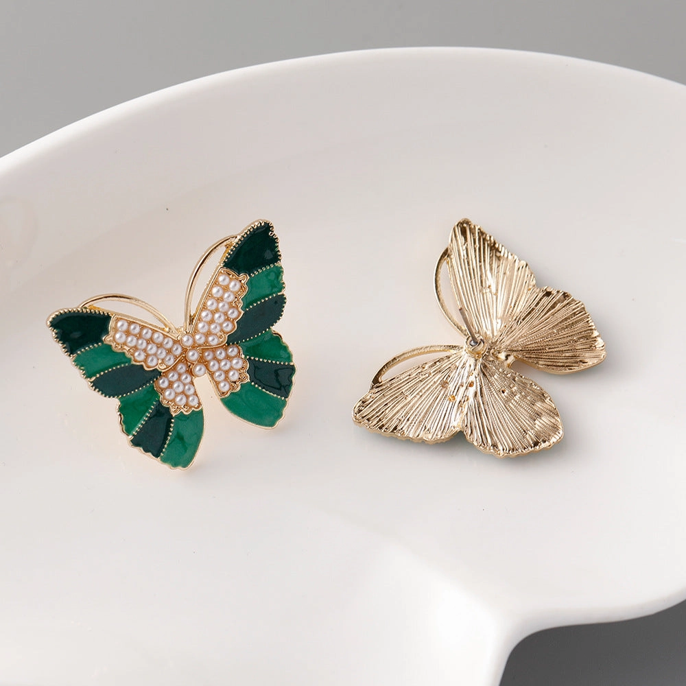 Wholesale Butterfly Pearl Zinc Alloy Earrings