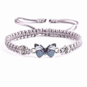 Wholesale Butterfly Pendant Hand Woven Bracelet