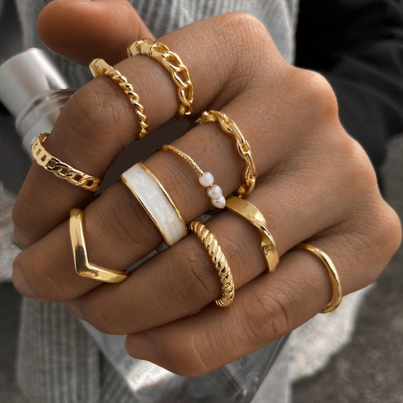 Wholesale Butterfly Ring Opening Multi Joint Alloy Ring Set