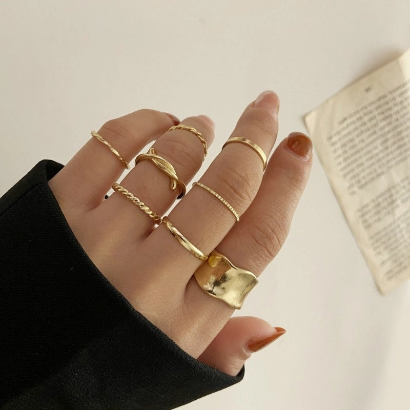 Wholesale Butterfly Ring Opening Multi Joint Alloy Ring Set