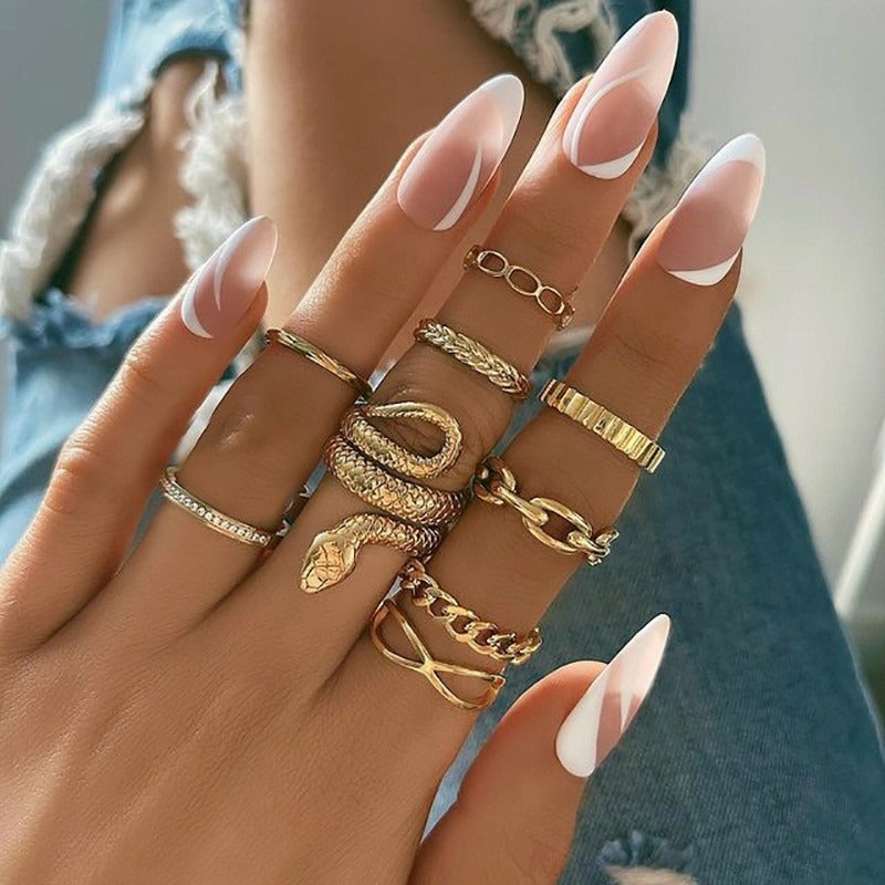 Wholesale Butterfly Ring Opening Multi Joint Alloy Ring Set