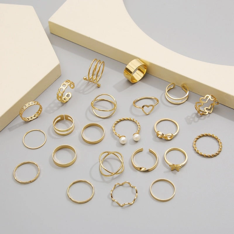 Wholesale Butterfly Ring Opening Multi Joint Alloy Ring Set