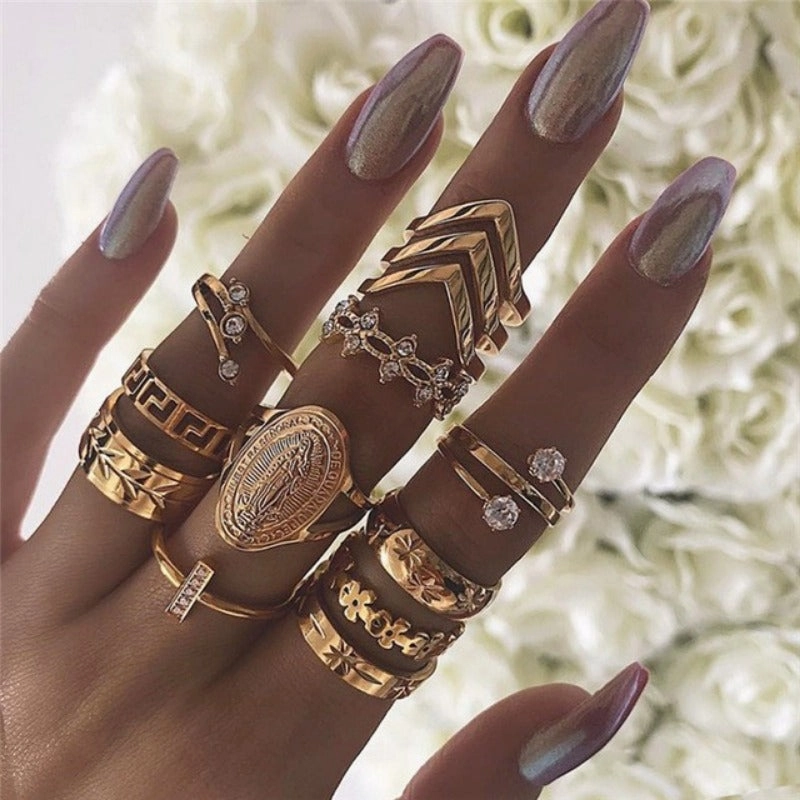 Wholesale Butterfly Ring Opening Multi Joint Alloy Ring Set