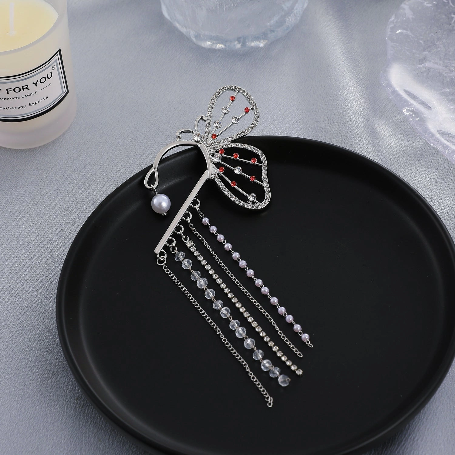 Wholesale Butterfly Tassel Alloy Earrings