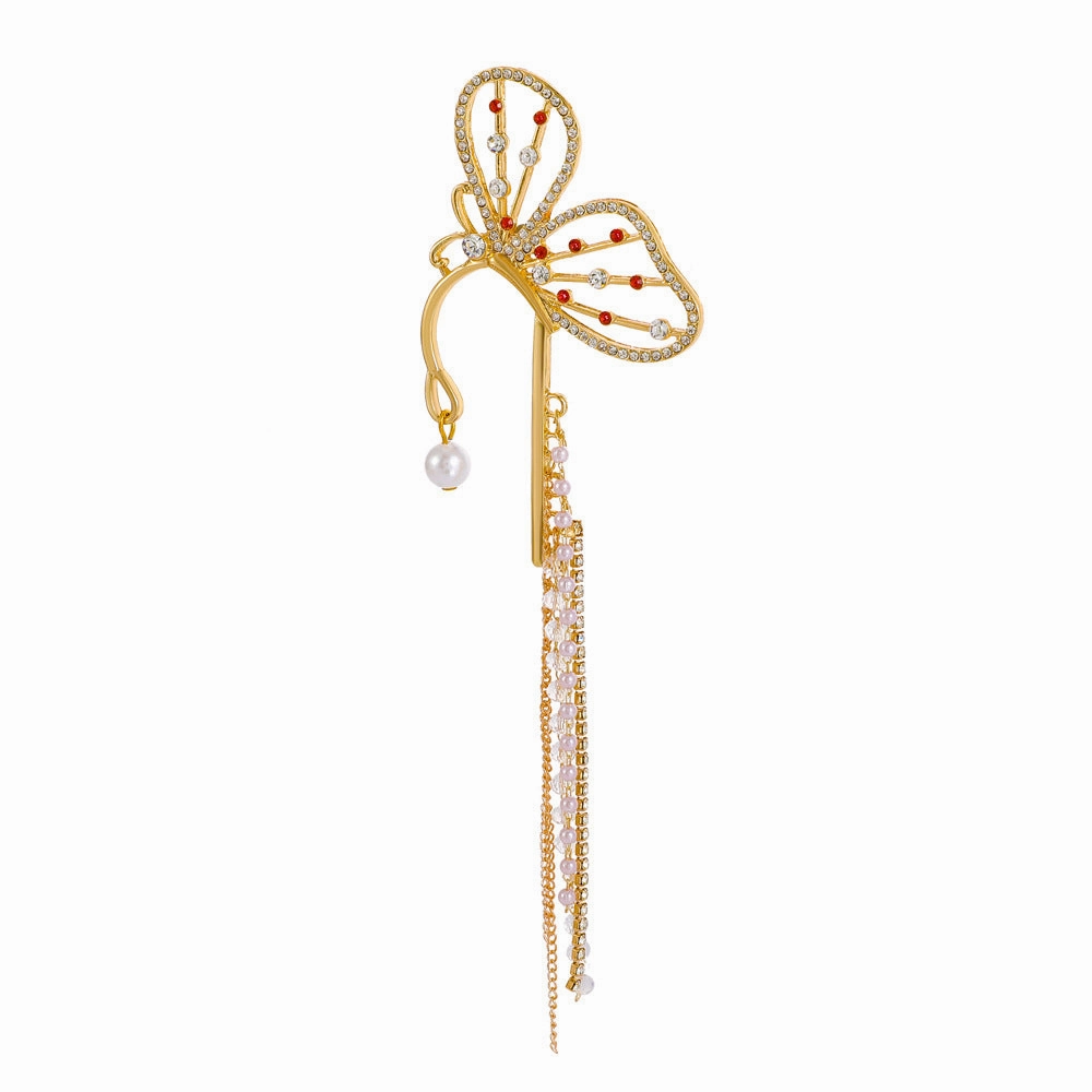 Wholesale Butterfly Tassel Alloy Earrings