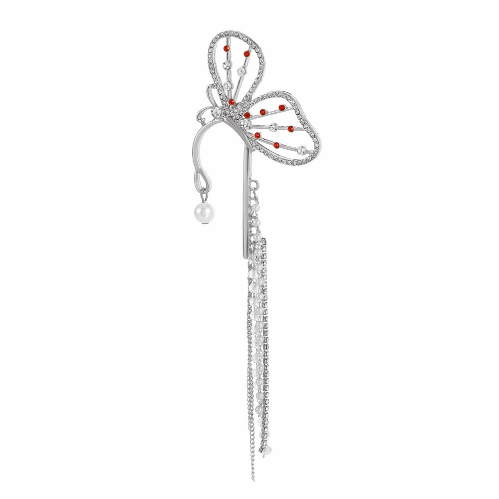 Wholesale Butterfly Tassel Alloy Earrings