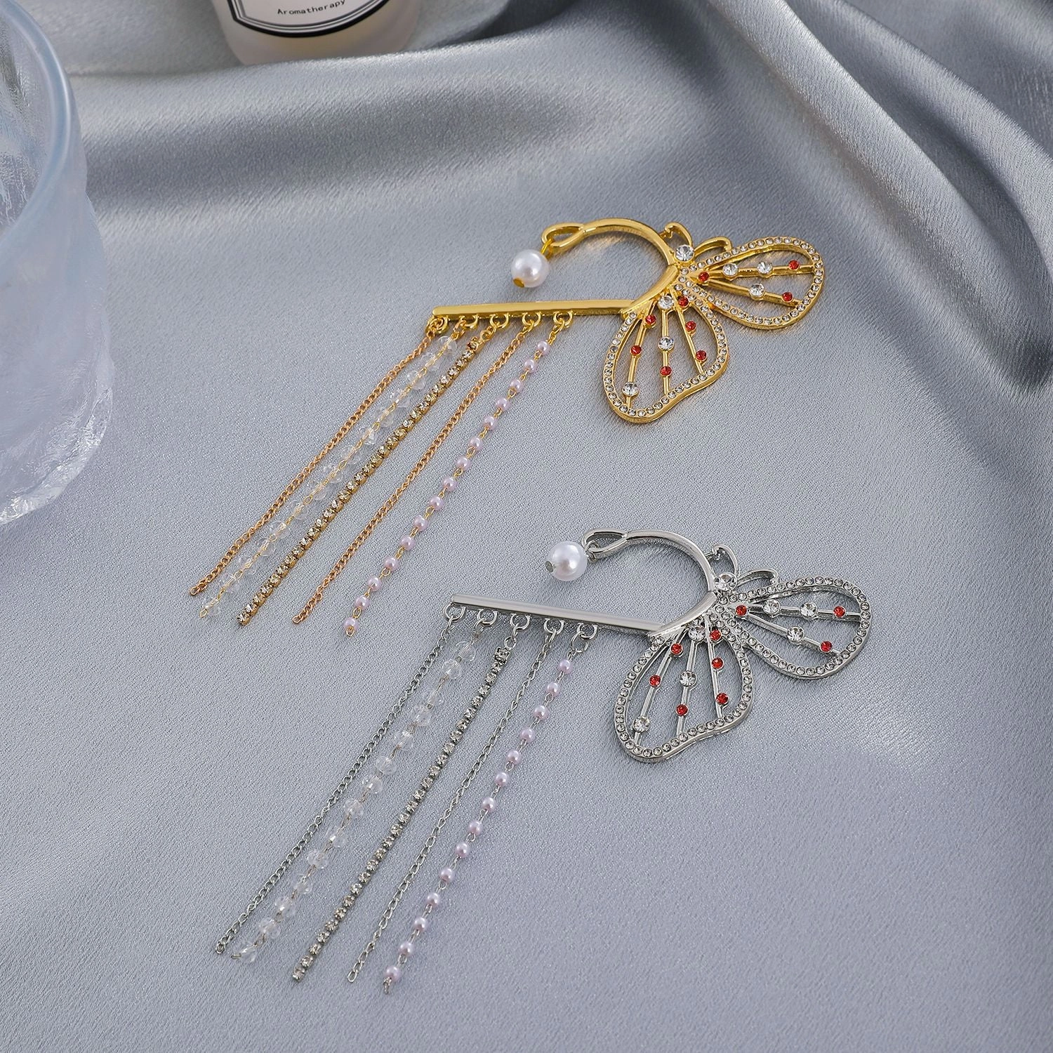 Wholesale Butterfly Tassel Alloy Earrings