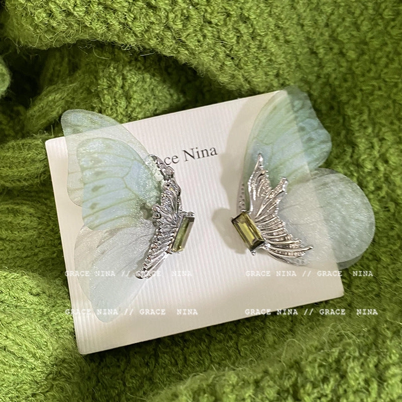 Wholesale Butterfly Tassel Alloy/silver Plated/gold Plated Earrings