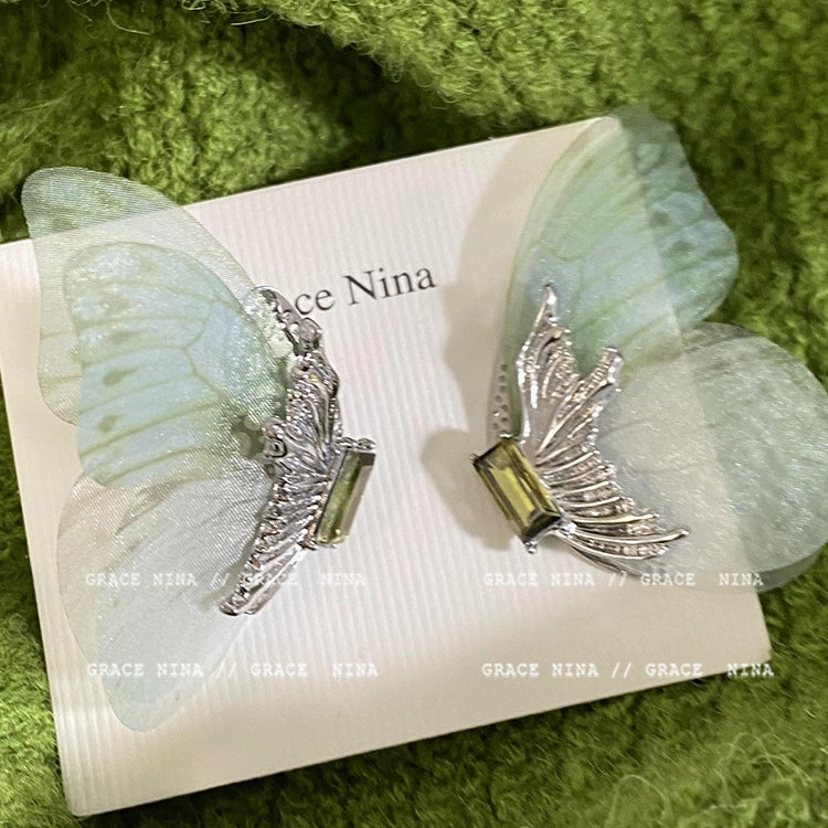 Wholesale Butterfly Tassel Alloy/silver Plated/gold Plated Earrings