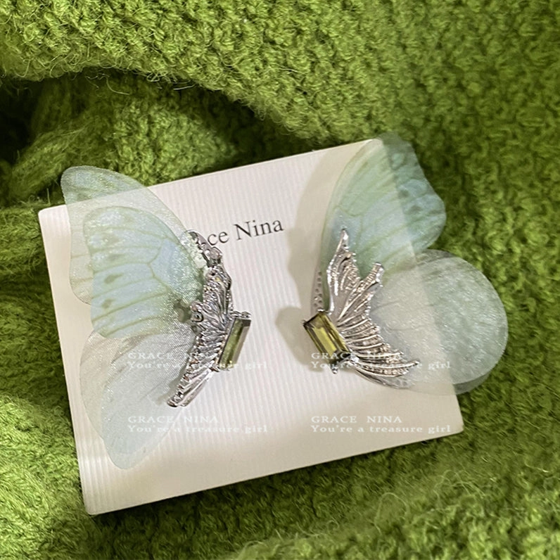 Wholesale Butterfly Tassel Alloy/silver Plated/gold Plated Earrings