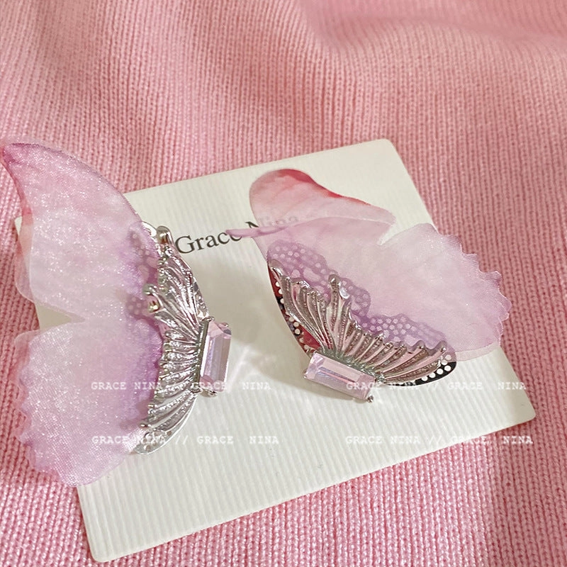 Wholesale Butterfly Tassel Alloy/silver Plated/gold Plated Earrings