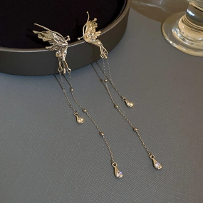 Wholesale Butterfly Tassel Ear Cuff Earrings Alloy
