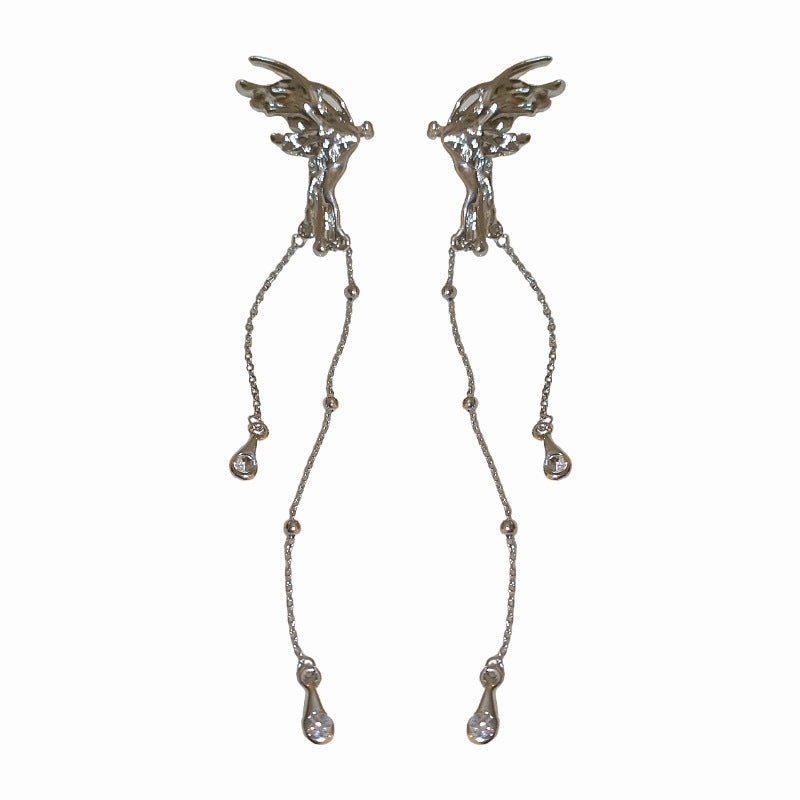 Wholesale Butterfly Tassel Ear Cuff Earrings Alloy