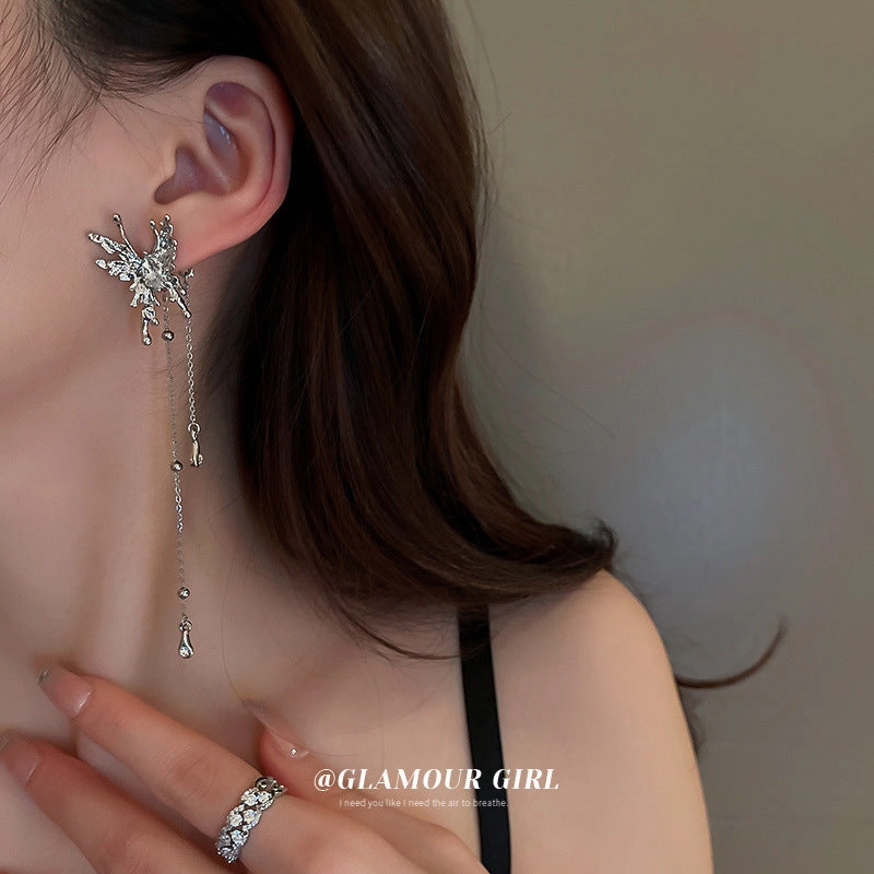 Wholesale Butterfly Tassel Ear Cuff Earrings Alloy