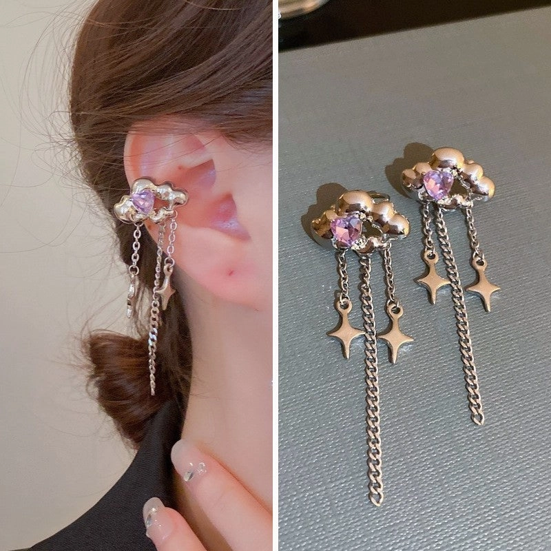 Wholesale Butterfly Tassel Ear Cuff Earrings Alloy