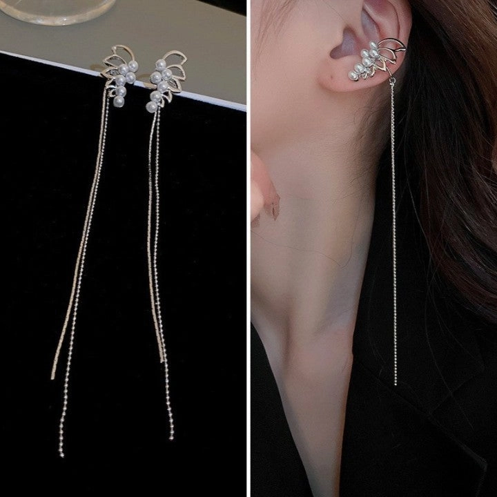 Wholesale Butterfly Tassel Ear Cuff Earrings Alloy