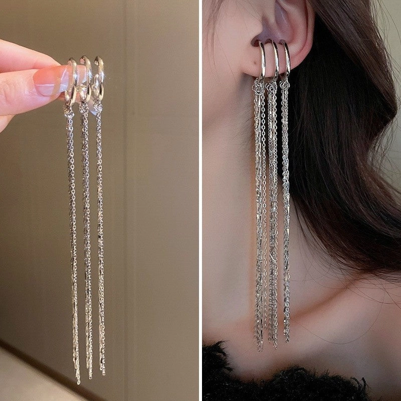 Wholesale Butterfly Tassel Ear Cuff Earrings Alloy