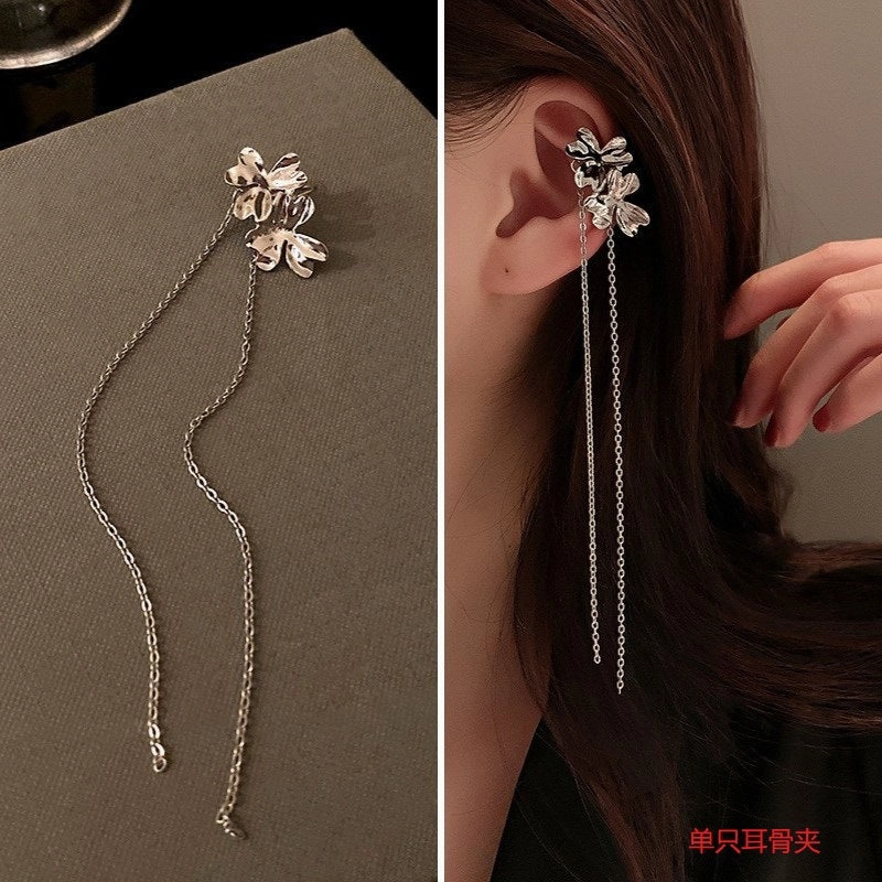 Wholesale Butterfly Tassel Ear Cuff Earrings Alloy