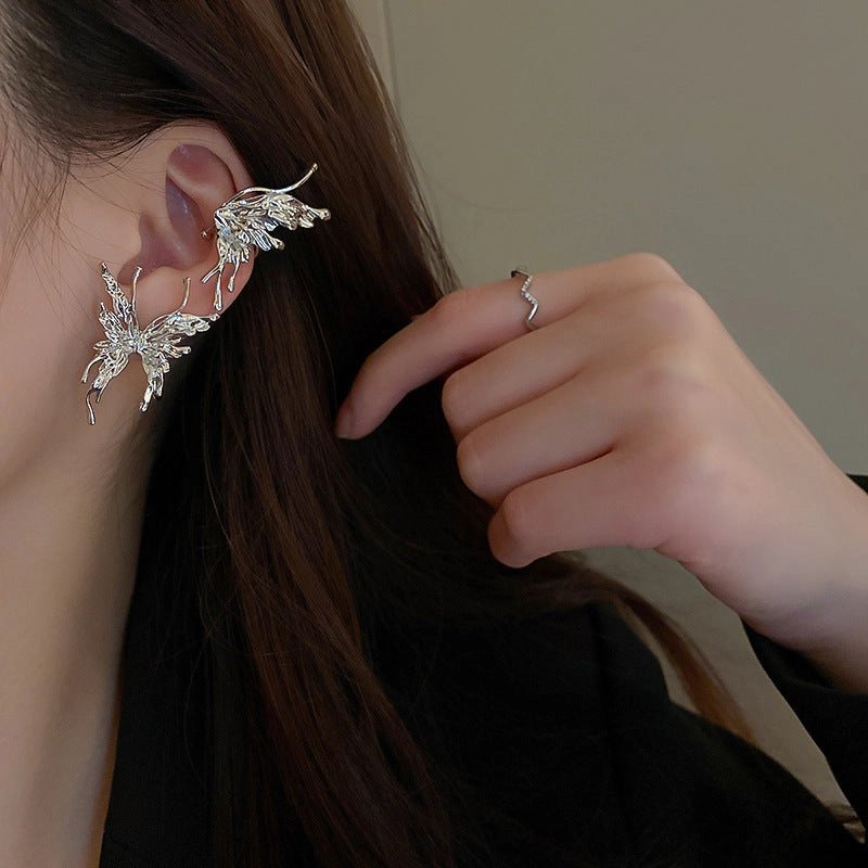 Wholesale Butterfly Tassel Ear Cuff Earrings Alloy