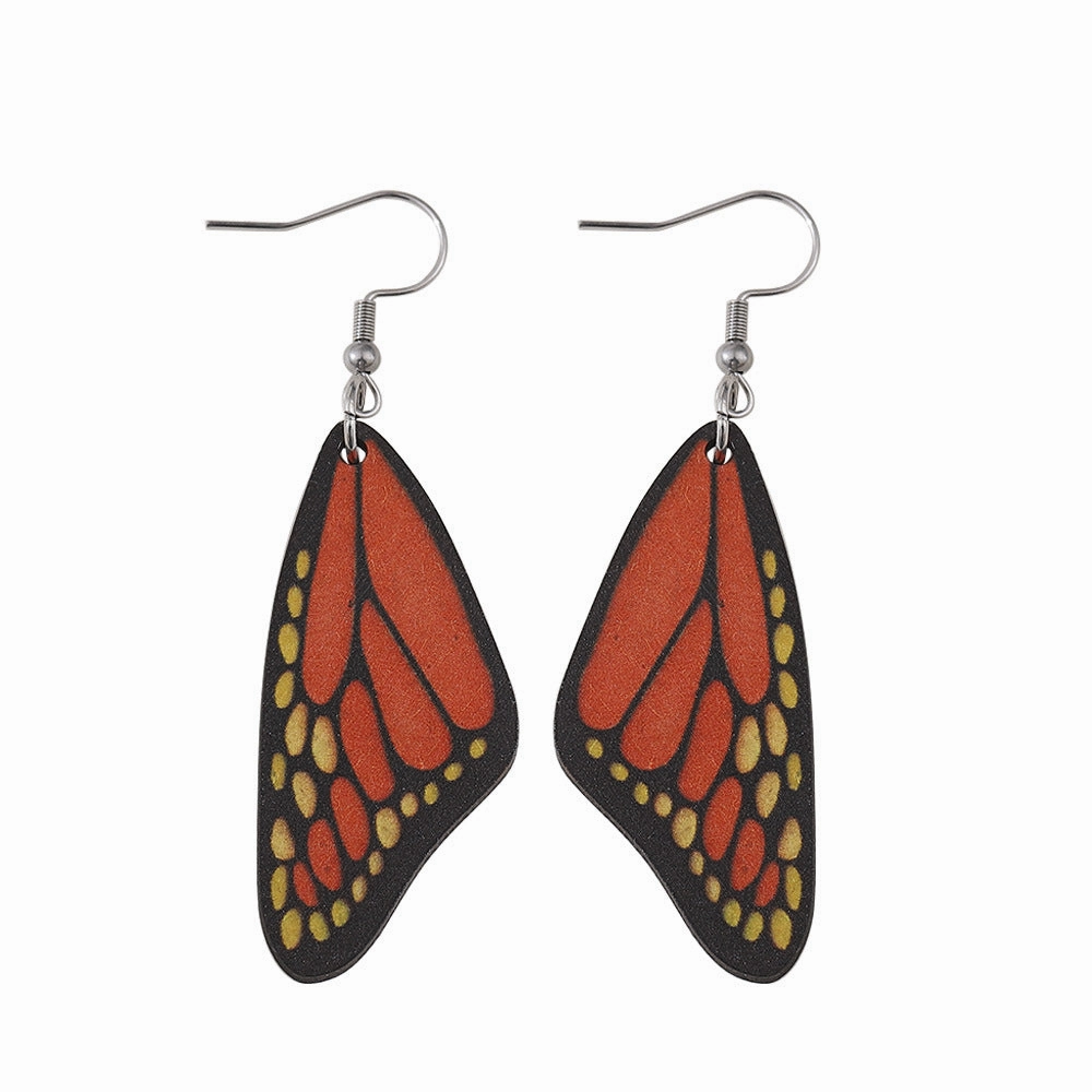 Wholesale Butterfly Wings Double Sided Wooden Earrings