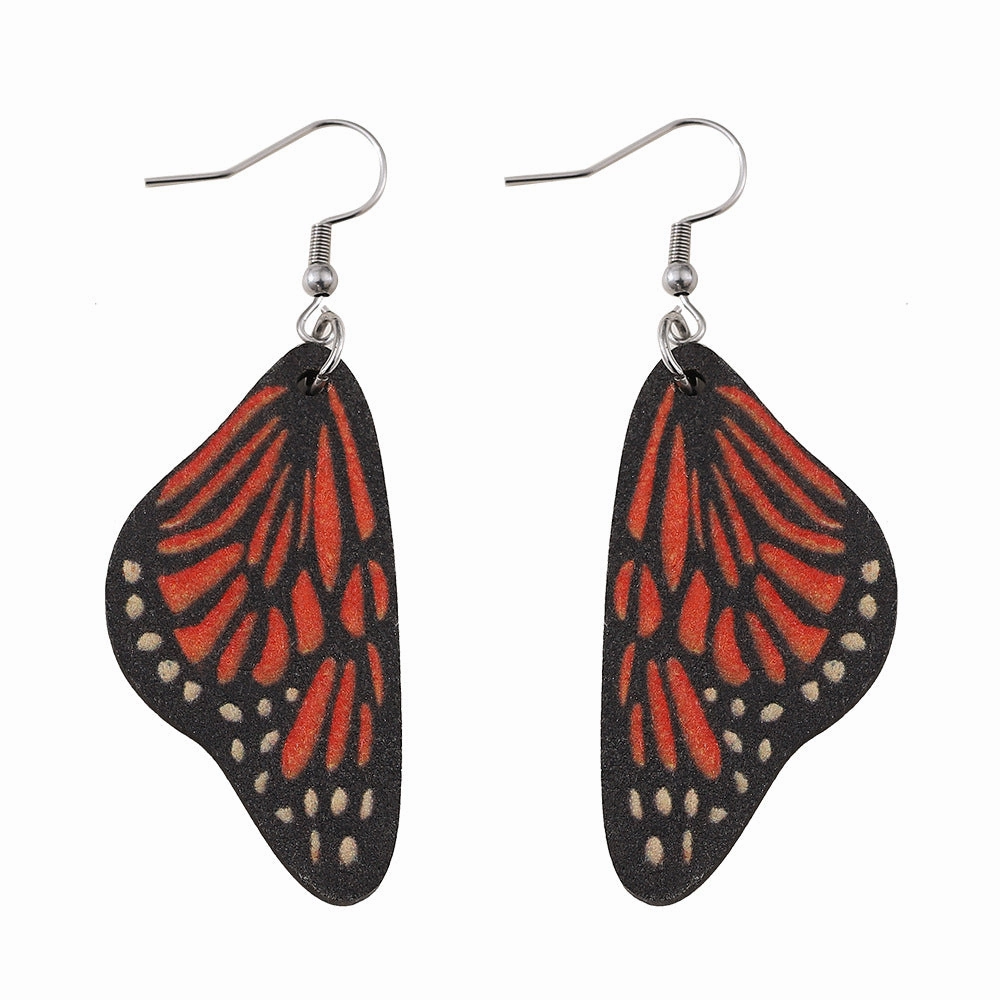 Wholesale Butterfly Wings Double Sided Wooden Earrings