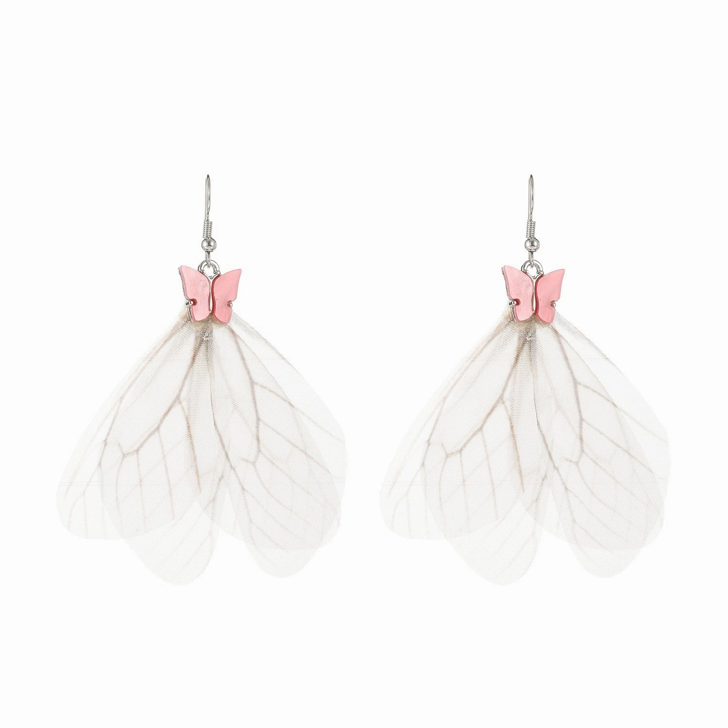Wholesale Butterfly Wings Fringed Acrylic Earrings