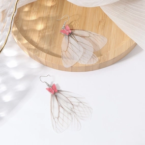 Wholesale Butterfly Wings Fringed Acrylic Earrings