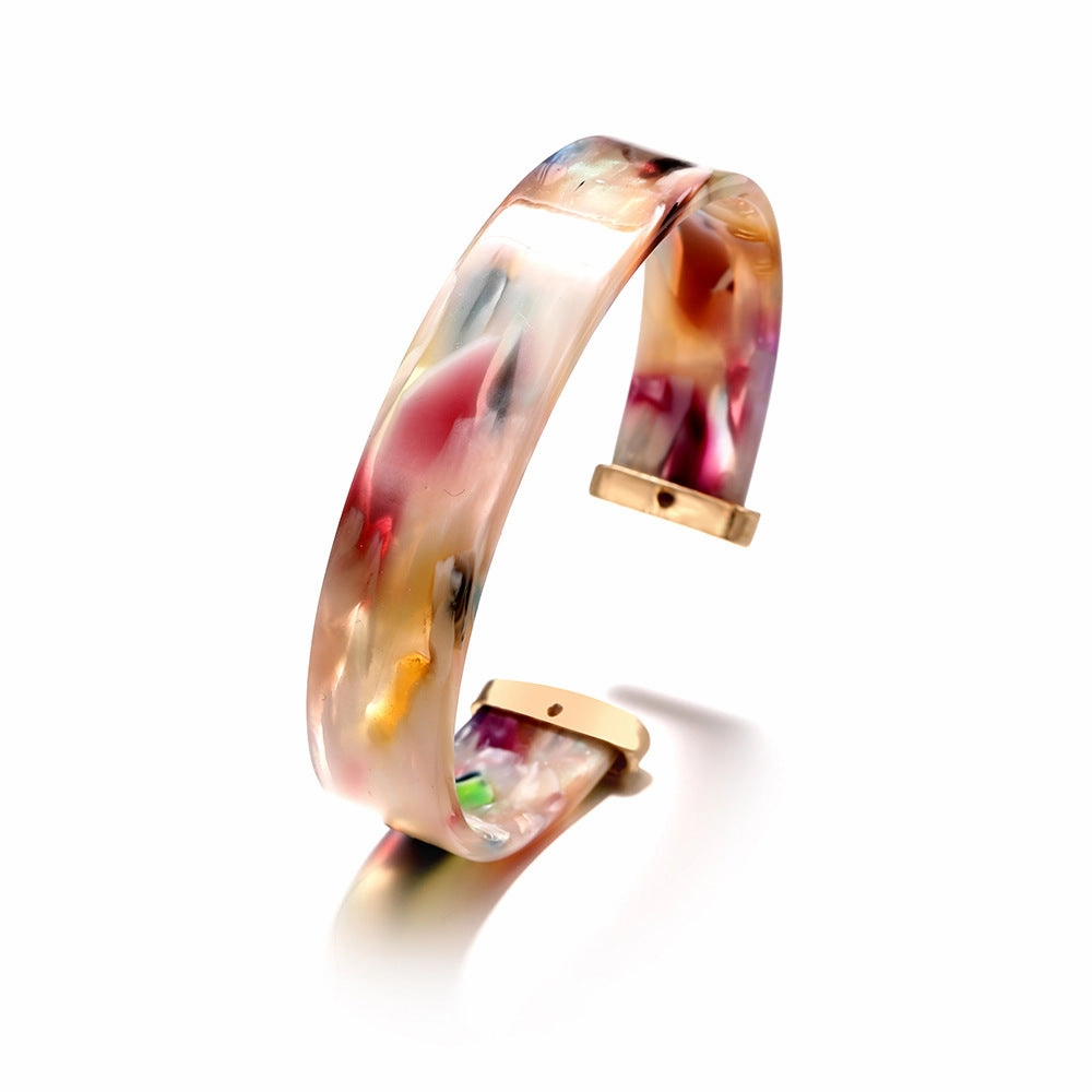 Wholesale C Shape Acrylic Bracelet Earrings Necklace Set 6 Pieces Leaf Jewelry