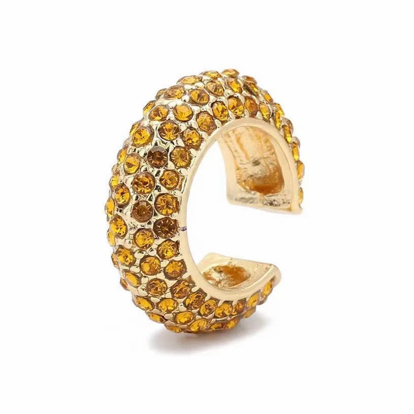 Wholesale C Shape Diamond Alloy Clip/cuff Earrings