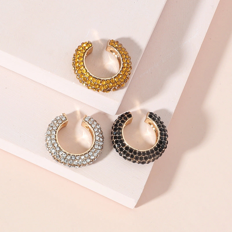 Wholesale C Shape Diamond Alloy Clip/cuff Earrings