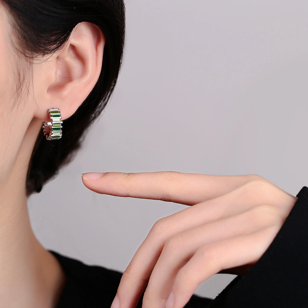 Wholesale C Shape Geometric Copper Earrings