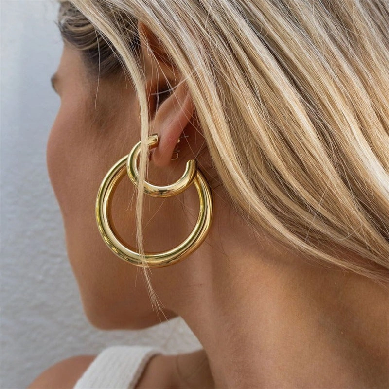 Wholesale C Shape Personality Stainless Steel Earrings