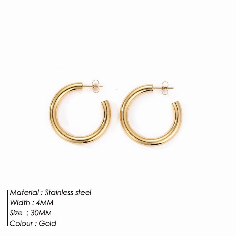 Wholesale C Shape Personality Stainless Steel Earrings