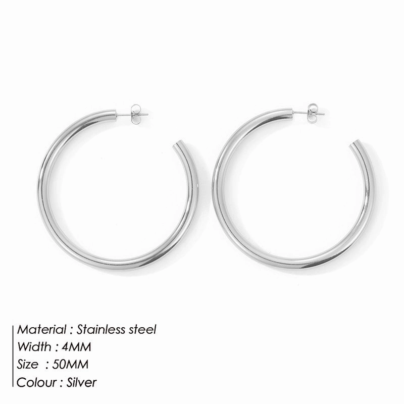 Wholesale C Shape Personality Stainless Steel Earrings