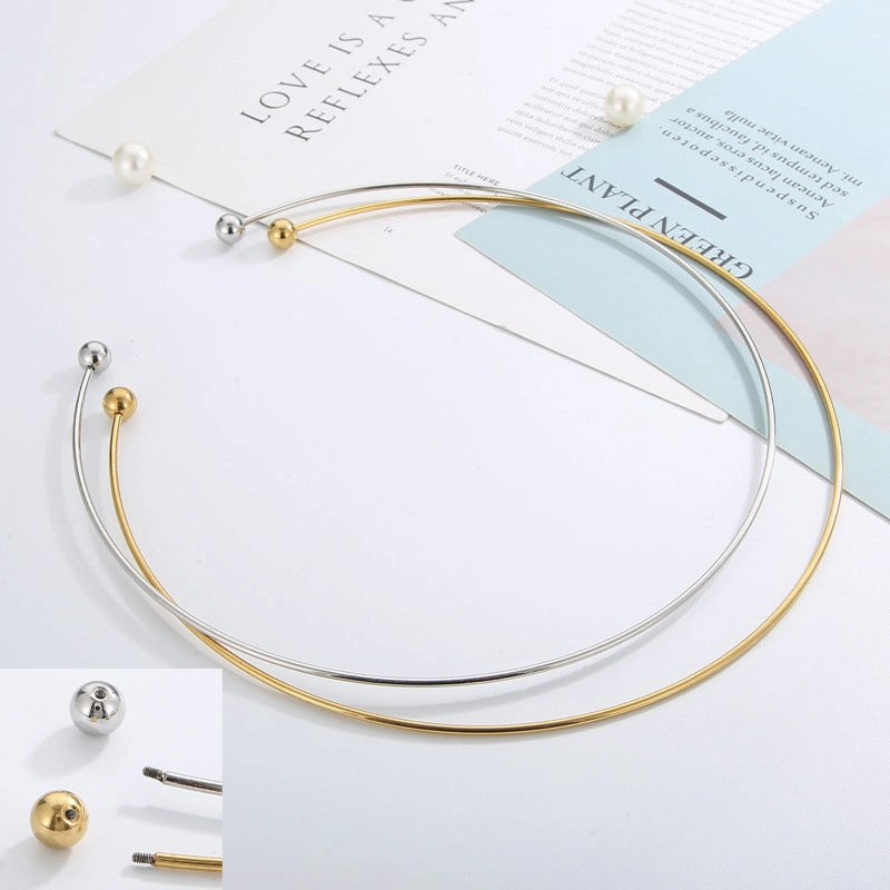 Wholesale C-shaped Opening Fashion Women's Gold Plated Necklaces