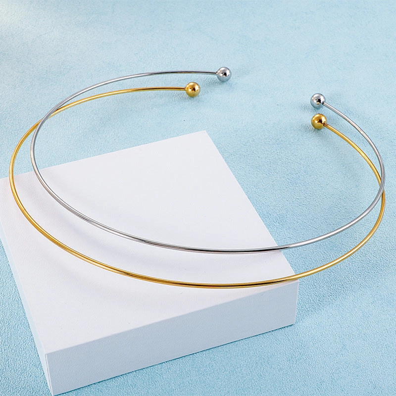 Wholesale C-shaped Opening Fashion Women's Gold Plated Necklaces