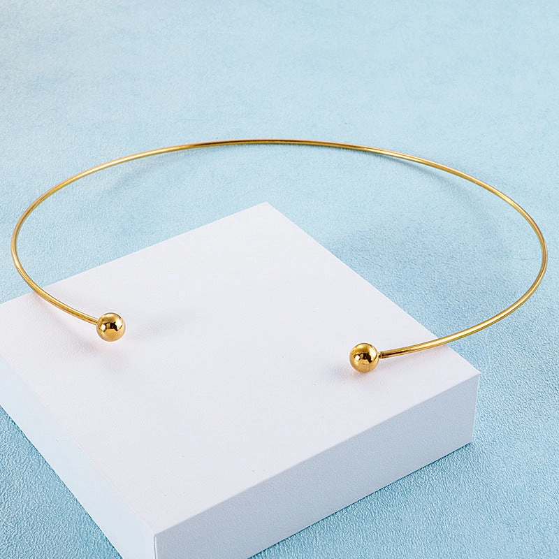 Wholesale C-shaped Opening Fashion Women's Gold Plated Necklaces