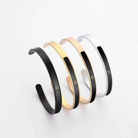 Wholesale C-shaped Titanium Steel Temperature Sensing Bracelet