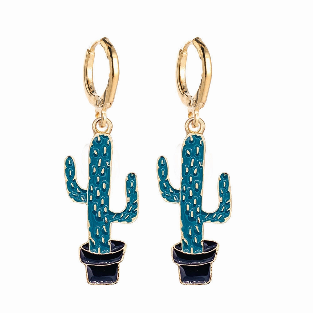 Wholesale Cactus Elephant Ladybug Alloy Earrings