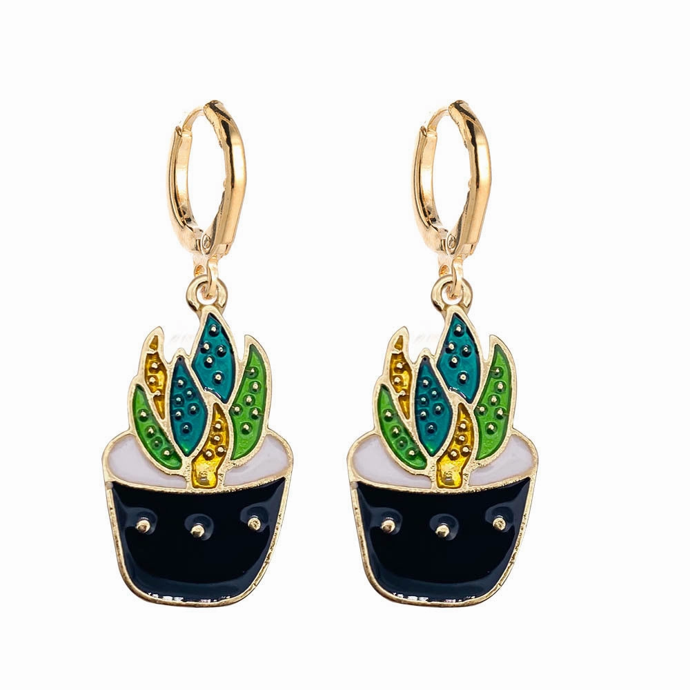 Wholesale Cactus Elephant Ladybug Alloy Earrings