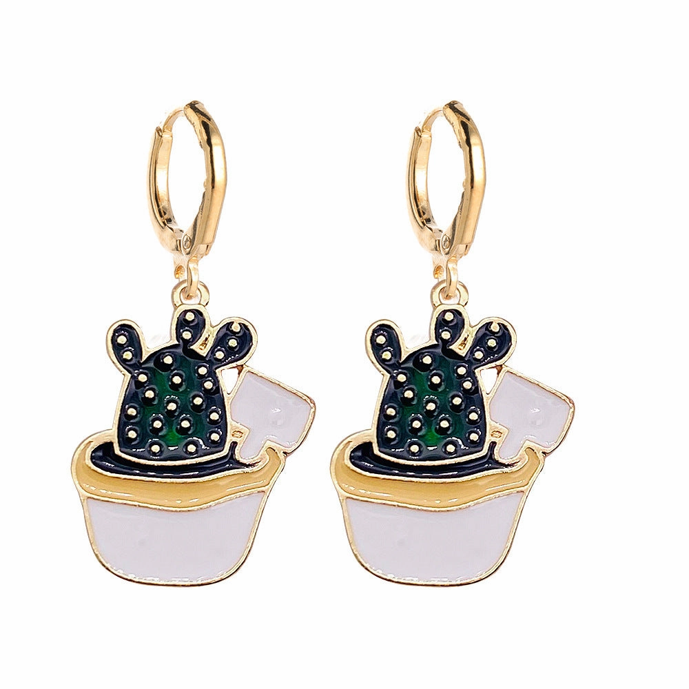 Wholesale Cactus Elephant Ladybug Alloy Earrings