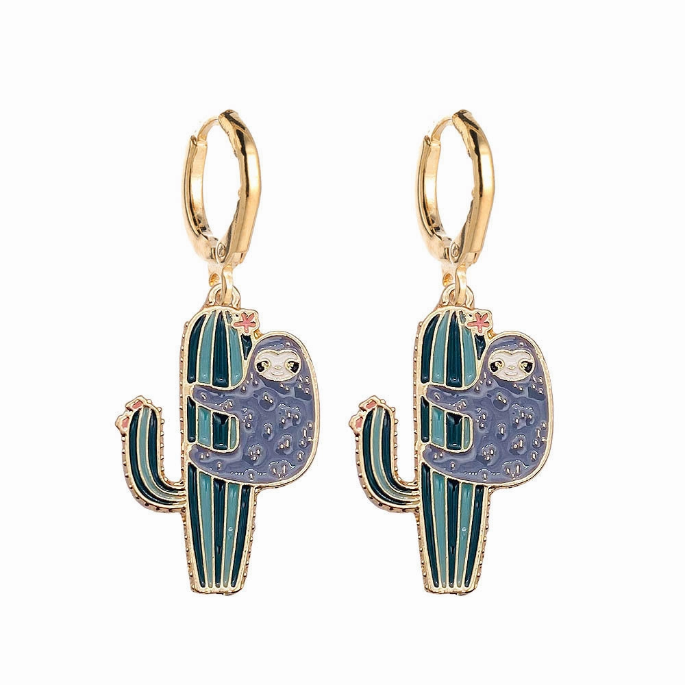 Wholesale Cactus Elephant Ladybug Alloy Earrings