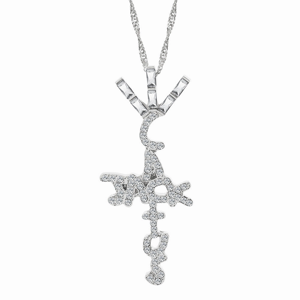 Wholesale Cactus Jack Letter Hollow Pendant Alloy Necklace