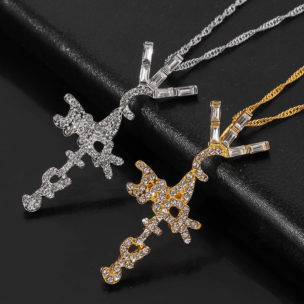 Wholesale Cactus Jack Letter Hollow Pendant Alloy Necklace